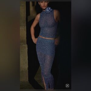 Mango Metallic Shirt/Skirt Set